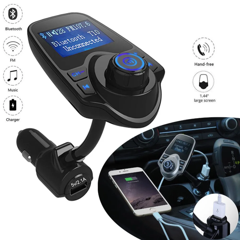 

large screen display Bluetooth car MP3 player Support hands free call Built-in FM transmitter and microphone car kit charger