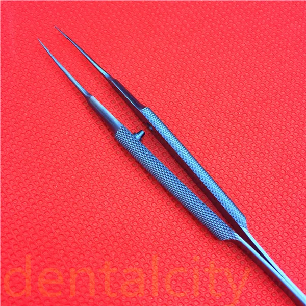 1pcs toothed Титановые хирургические инструменты Tlloy офтальмологические микрохирургические стоматологические инструменты держатели игл+ 11,5 см ножницы+ Пинцет - Цвет: 1pcs toothed