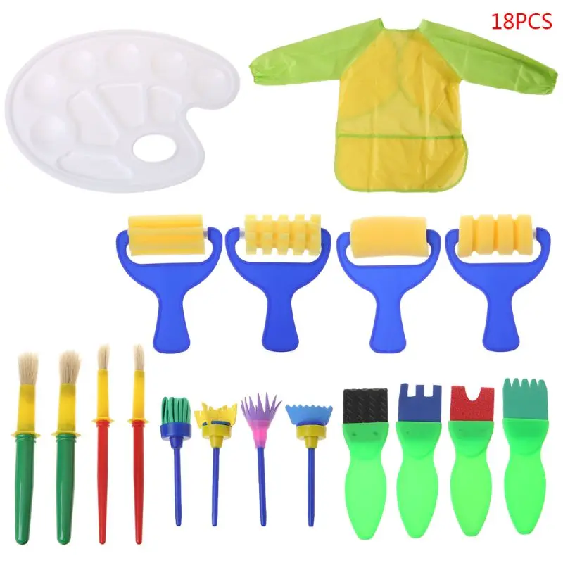 

Washable Sponge Painting Brushes Set for Kids Children Toddler Early Education Toys Art Supplies Gifts Painting Set