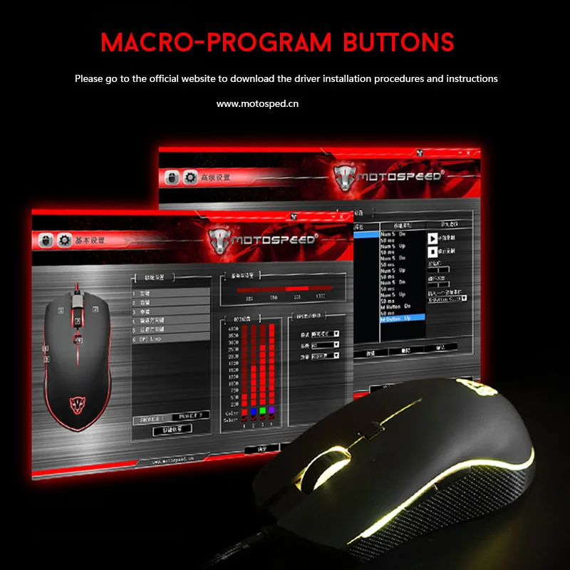 Программируемая игровая мышь Motospeed V40 4000 DPI USB для ноутбуков и ПК|Мыши| |