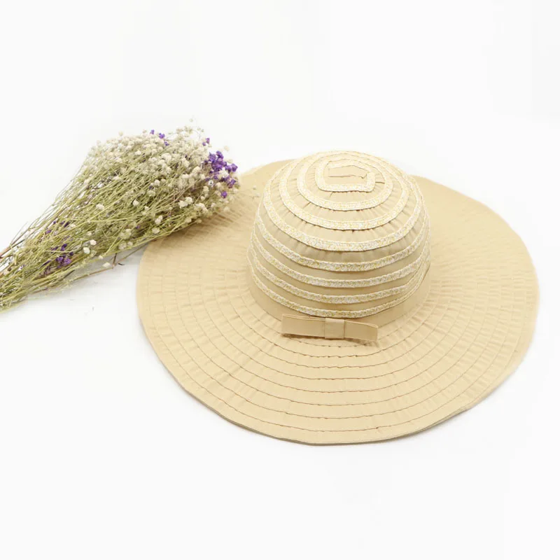 Cruoxibb Лето 2017 г. ВС шляпы для женщин лук узел твердого Hat Casquette УФ защита Beach Sun