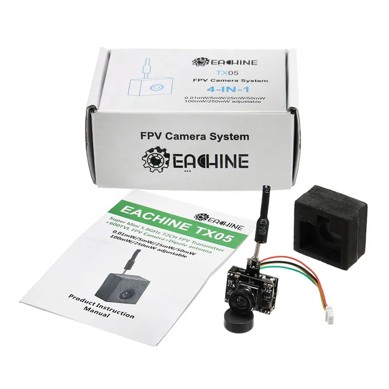 2018 новейшая Eachine TX05 0 01/5/25/50/100/250 мВт переключаемая w/OSD AIO 5 8G 72CH VTX 600TVL NTSC Мини FPV