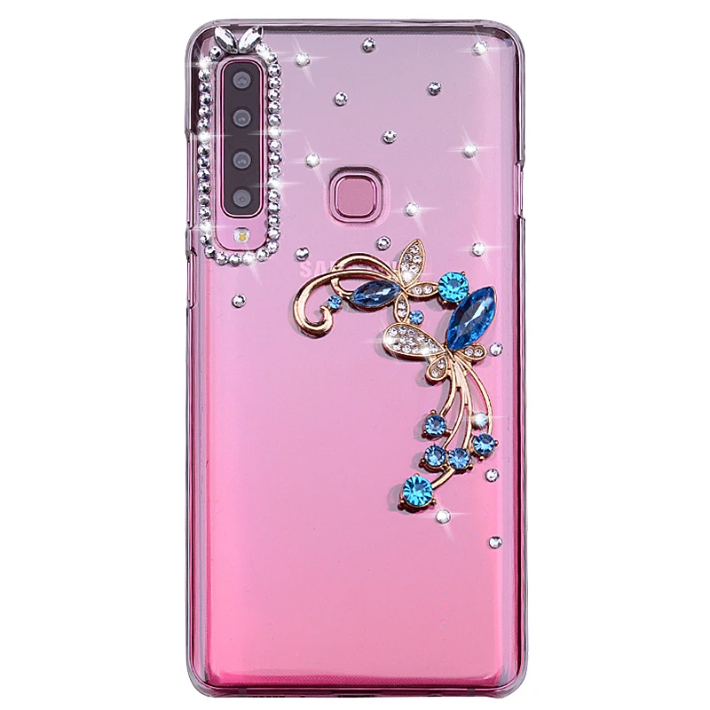Силиконовый чехол со стразами и павлином для телефона Samsung Galaxy S20 FE A71 A5 A7 2016 2017 A6 A8