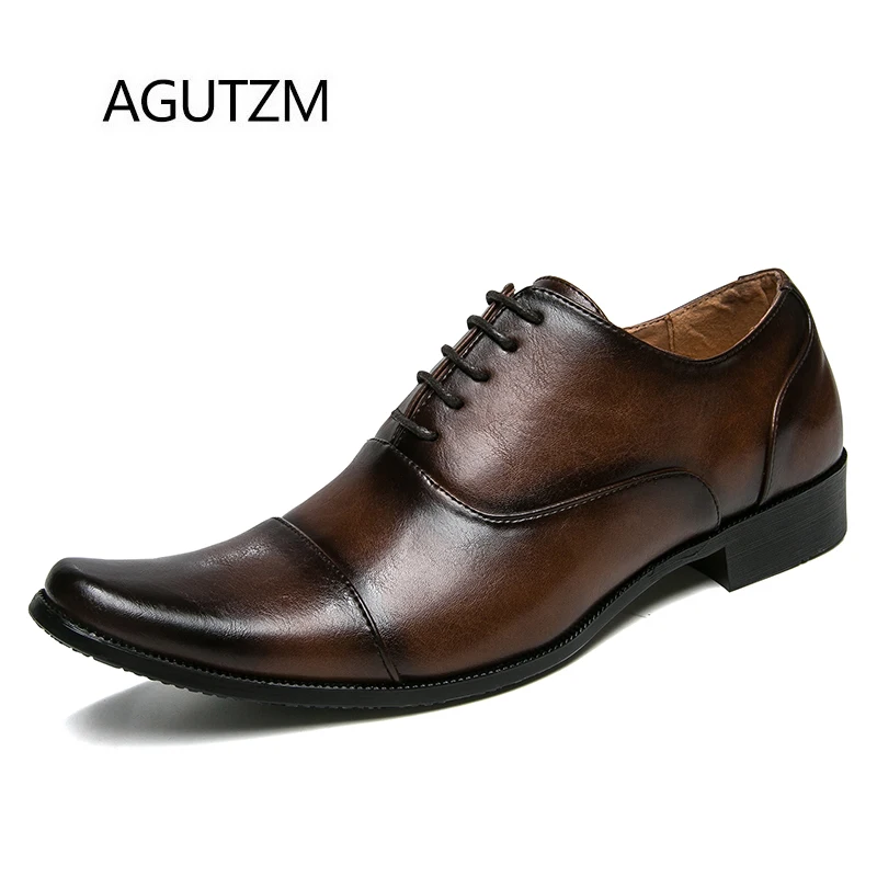 AGUTZM/907 2 новые модные мужские модельные туфли с квадратным носком черные