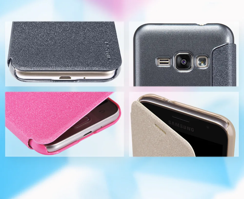 Nillkin для samsung J1 2016 чехол блестящий 4 5 дюймов phone house filp cover защитный чехол|case for j1|nillkin