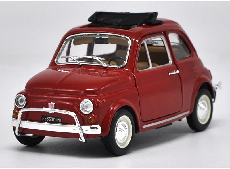 Оригинальная фабричная 1:24 FIAT 500 ABARTH 500 игрушечная машинка из сплава, игрушки для детей, литая модель автомобиля, подарок на день рождения