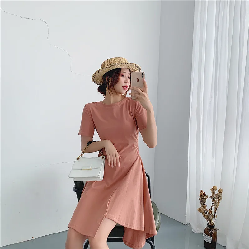 Женское вечернее платье средней длины повседневное элегантное однотонное