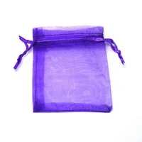 Dark Purple 10 шт. 7x9 см 9x12 см многоцветный свадебный подарочный мешочек из органзы для упаковки ювелирных изделий и мешков для ювелирных изделий - Цвет: Dark Purple