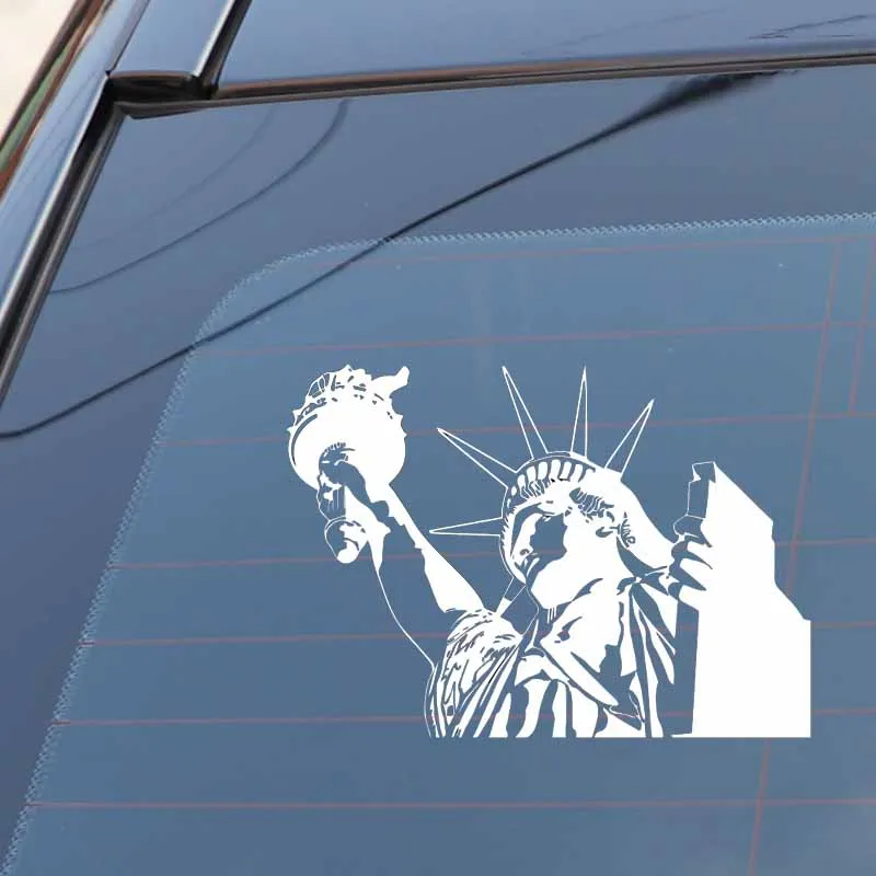 YJZT 16.3CM*11.6CM Art Statue Of Liberty USA Monument Patriotism Car Sticker Holy Vinyl Decal Coolest Black/Silver C27-0190 | Автомобили и
