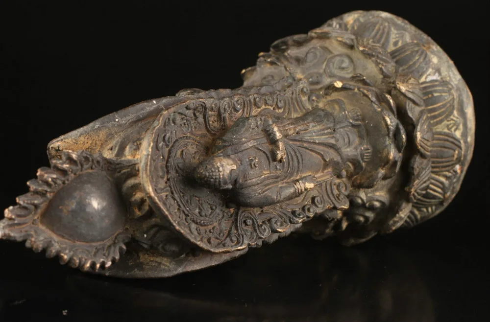 Винтажная Коллекция старое бронзовое литье редкая поклонение трехмерная статуя