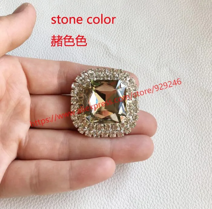 STONE 1 шт./лот 38 мм квадратные Красные Каменные Аппликация Фиолетовый ab Кристалл Стразы металлические пуговицы Пришивные декоративные пуговицы аксессуары для одежды - Цвет: STONE