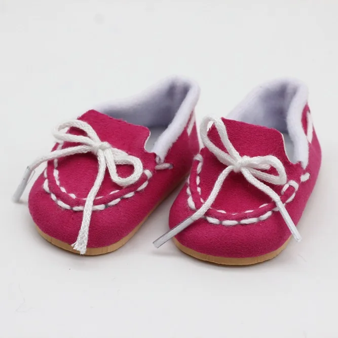 rose 1 Pair Dolls Boots For 43cm Baby Dolls As For 18 Inch Girl Dolls Mini Shoes Slippers toy - Цвет: rose