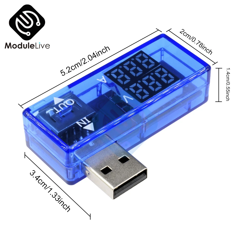 Мини 5 в красный синий USB измеритель напряжения тестер амперметр вольтметр