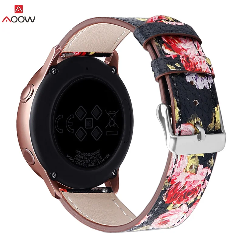 Ремешок AOOW из натуральной кожи для Samsung Galaxy Watch Active Band 42 мм спортивный