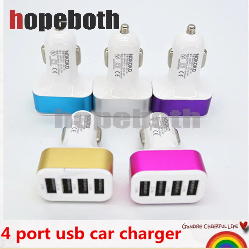 

5V 3.1A Universal Dual USB 4 Ports Rectangular Car Charger adapter For iPhone 4 5 6 7 8 X For Samsung htc Blackberry mp3 mp4