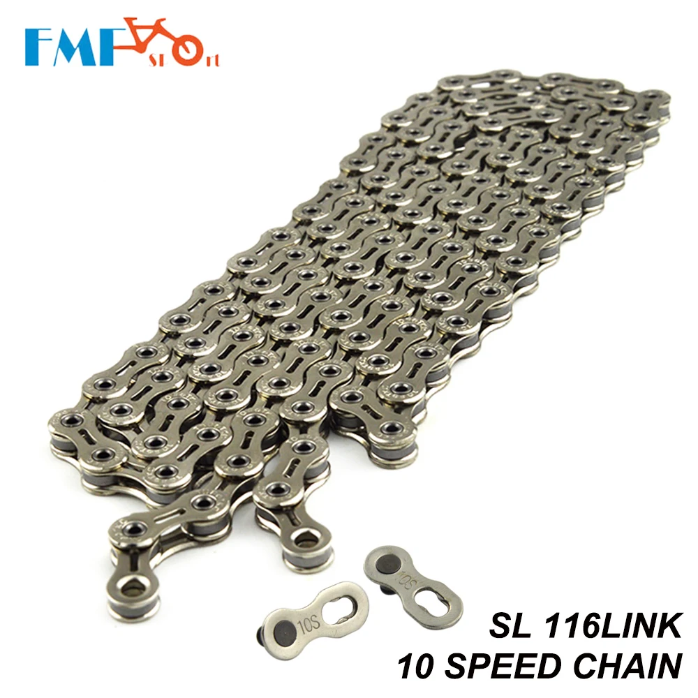 

10 Speed Bicycle Chain 116 Link 10s 20s 30s Hollow X10 SL Silver Bike Chain For Road MTB Mountain Bicycle Parts