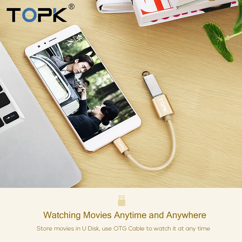 TOPK usb type C к USB OTG кабель адаптер для Xiaomi Mi5 Mi4C Nexus 5X6 P Macbook c зарядное устройство