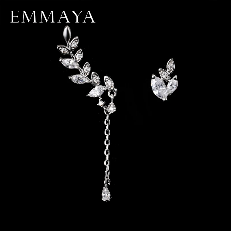 EMMAYA 2017 Новый дизайн серебро цвет форма пшеницы серьги со стразами праздник