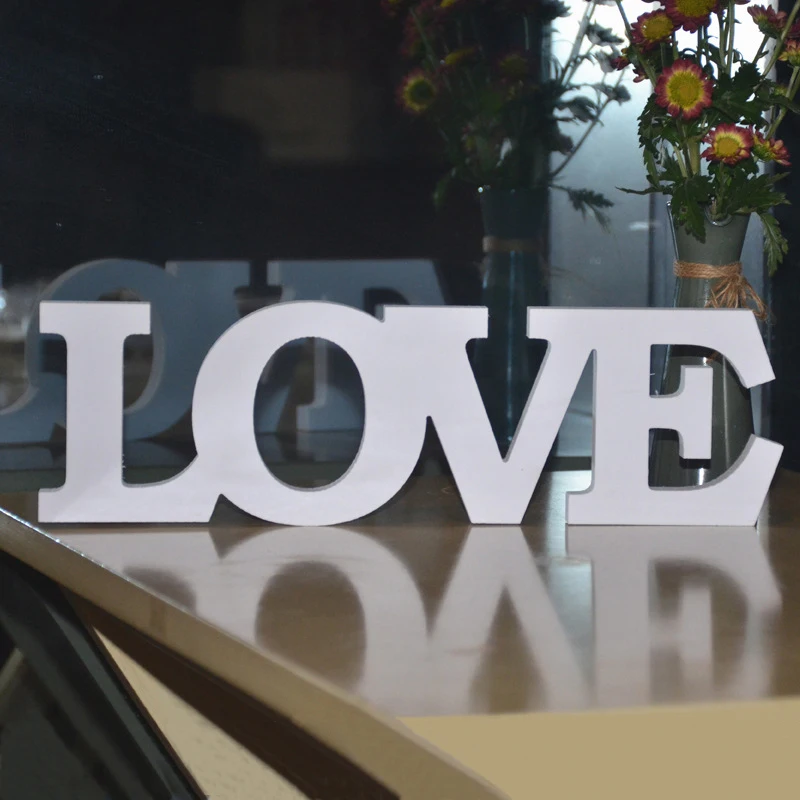 1pcs White Letter LOVE Wedding Decoration PVC Material Sign Table Deco Simple Home Desk Party Favor Standing Gift | Дом и сад