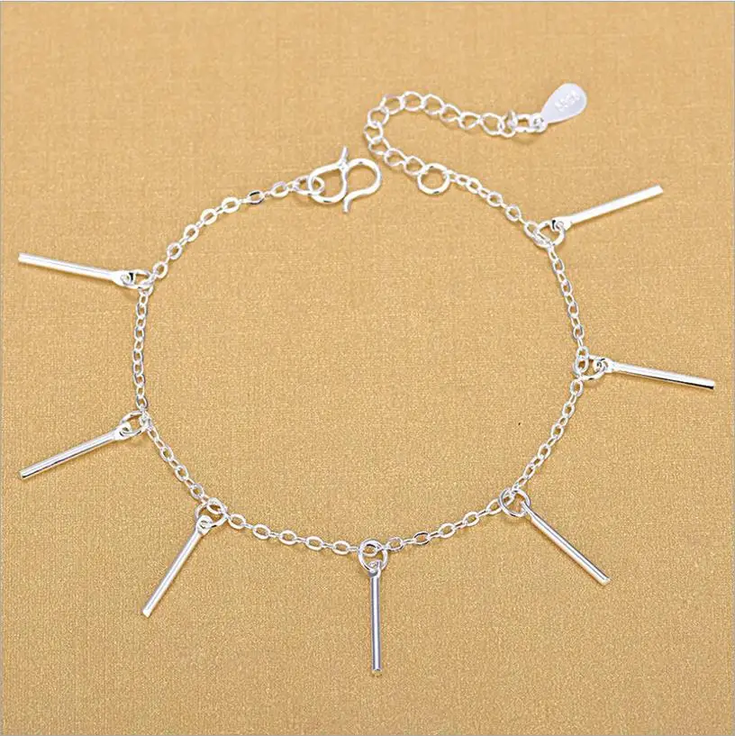 Everoyal Charm Long Tube Silver Anklets For Women Jewelry Fashion Lady 925 Bracelets Girl Accessories Lover Gift | Украшения и