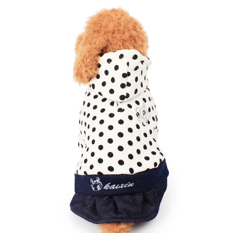 Собака Толстовки Симпатичные Корона Полька Собак Дюбель Платье Четыре Цвета Pet