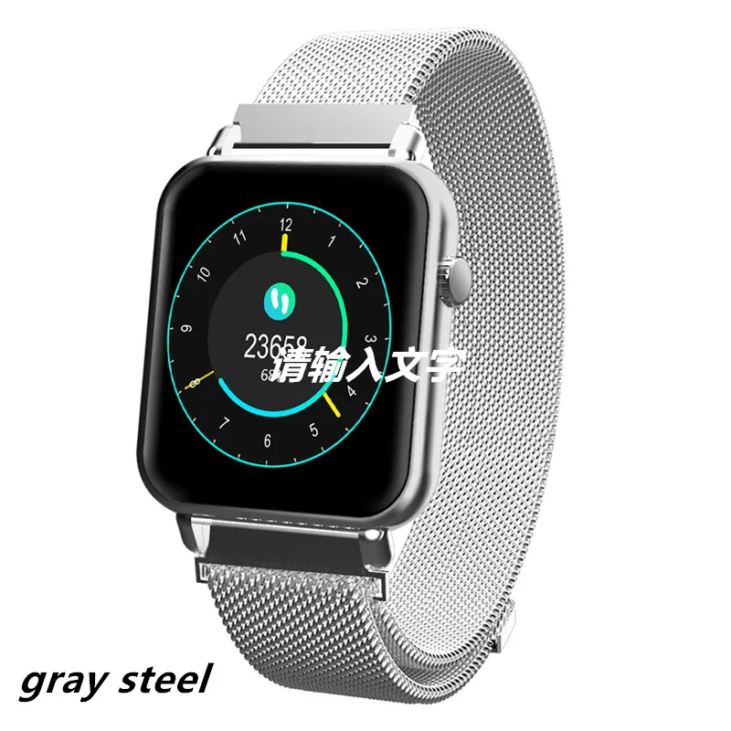 gray steel AMYNIKEE Y6 Pro, умные часы, IP67, водонепроницаемые, Bluetooth, умные часы, пульсометр, кровяное давление, фитнес-трекер для Android, IOS, PKP69 - Цвет: gray steel