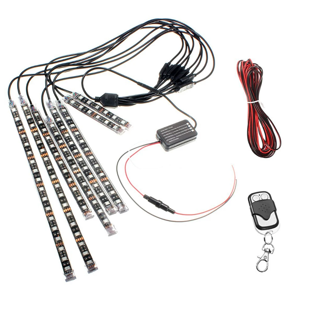 Универсальный мотоцикл многоцветные водостойкие RGB светодиодный лампы Комплект