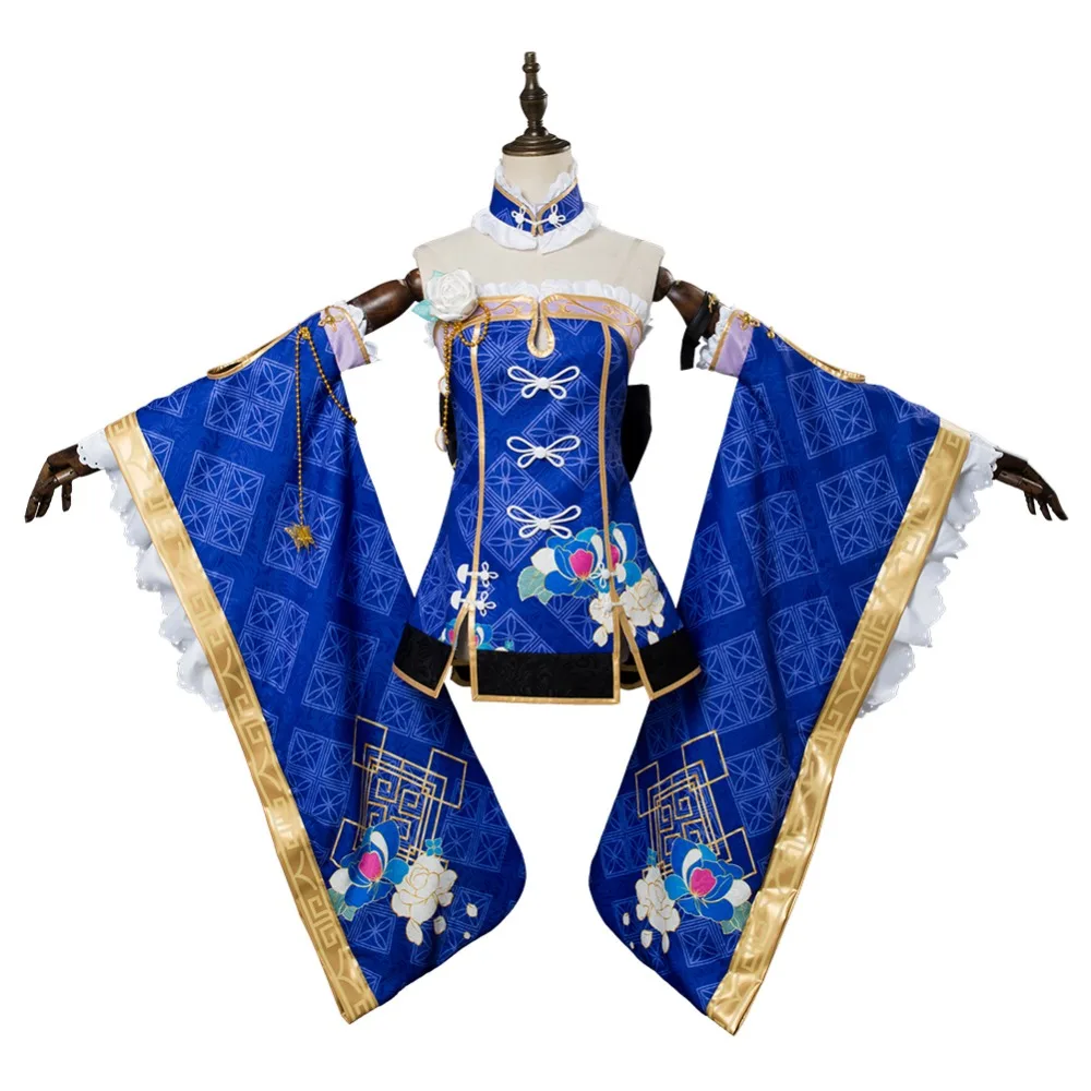 LoveLive костюм Aqours Kanan Matsuura карнавальный китайское платье синий полный комплект