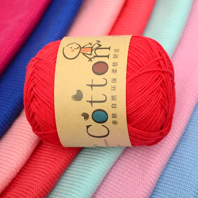 100% хлопок пряжа ручного вязания для ребенка свитер шарф шапка 50 г/шар бесплатная