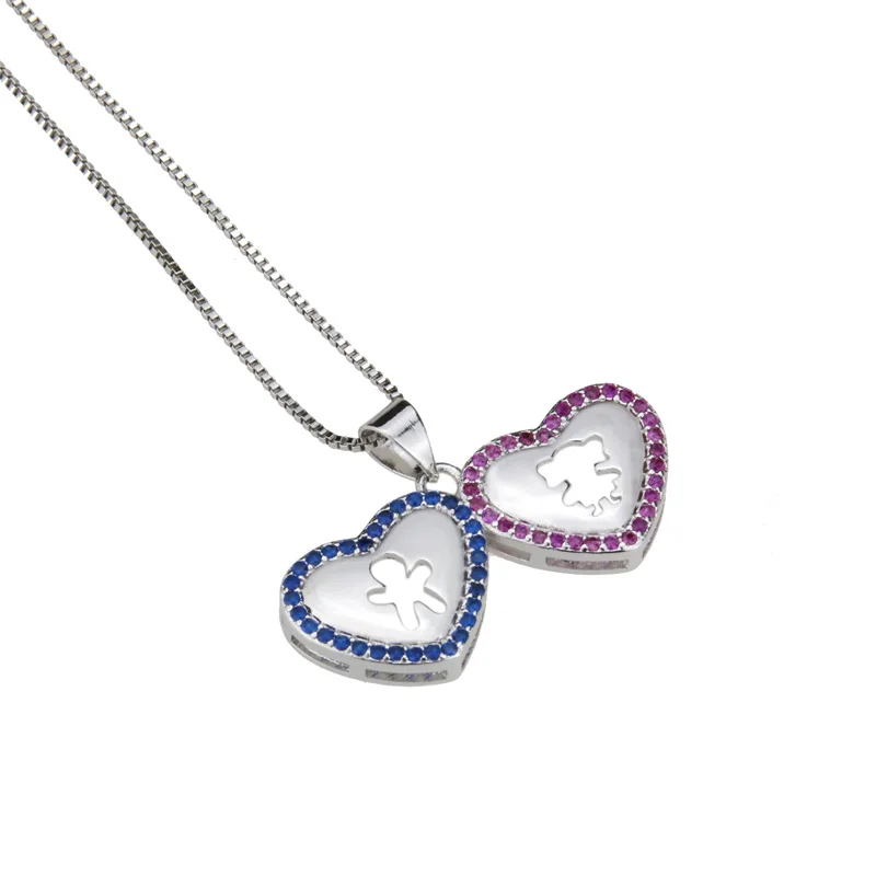 SUNSLL New Gold Copper necklace Cubic Zirconia Boy Girl Pattern Pendant Necklace Birthday Party Fashion Jewelry | Украшения и