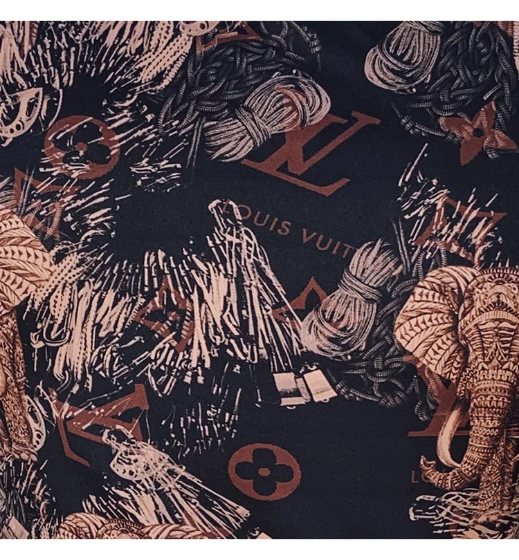 Новая мужская рубашка Camisa Masculina роскошная с длинными рукавами и принтом слона