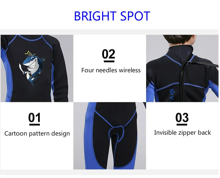 

2mm new children's swimsuit rubber tight body swimming suit long sleeved long pants sunscreen suit