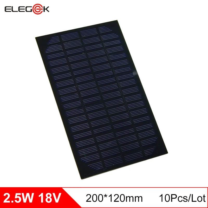 ELEGEEK 10 шт. 2 5 Вт 18 в монокристаллическая ячейка для солнечной панели 138 мАч мини