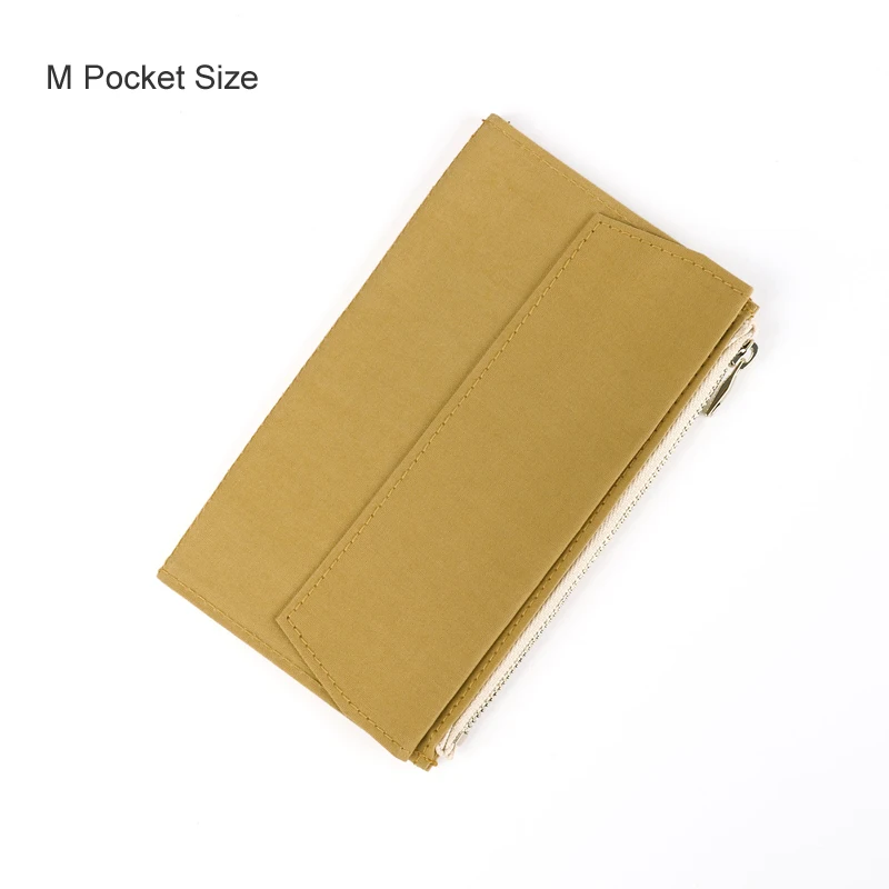 M Yellow Pocket Fromthenon, Ретро сумка для хранения, для блокнота Мидори, путешественника, планировщик, карман на молнии, держатель для карт, винтажная школьная сумка, канцелярские принадлежности - Цвет: M Yellow Pocket