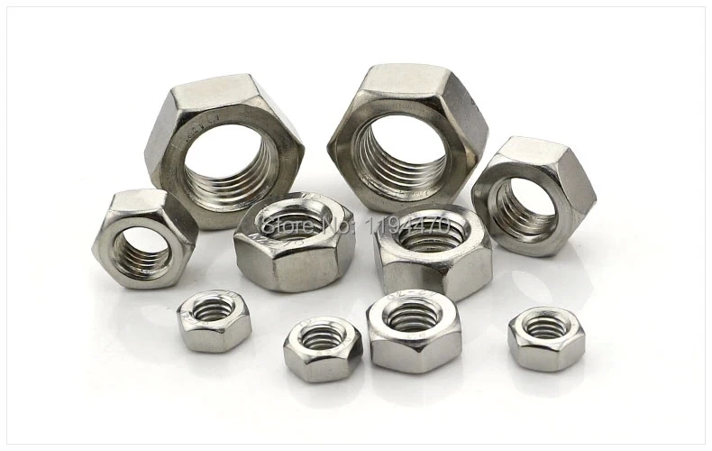 

100pcs/Lot Metric Thread DIN934 M8 304 Stainless Steel Hex Nut Hexagonal Nut Screw Nut A2-70