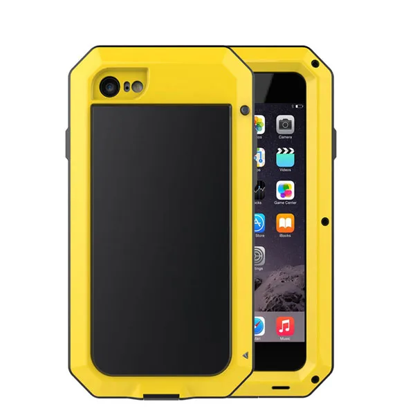 TIKITAKA Doom армированный металлический алюминиевый чехол для телефона для iPhone 11 XS MAX XR X 6 6S 7 8 Plus 5S SE 5 полный корпус противоударный чехол - Цвет: Yellow