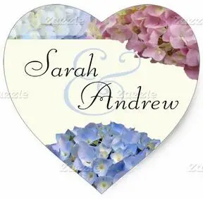 

1.5inch Heart Shaped, Personalized Wedding Favor Labels Heart Sticker