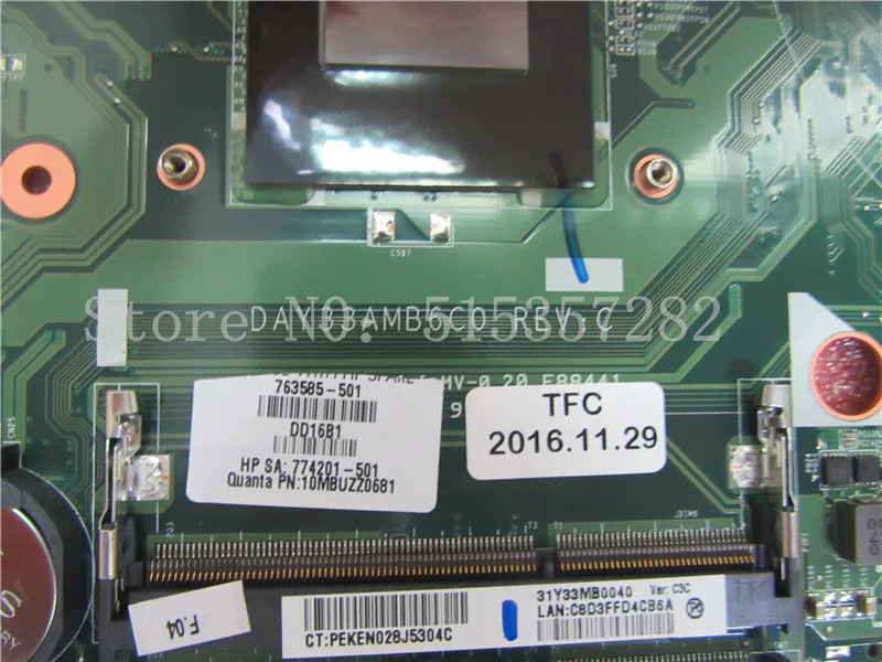 763585-501 Y33A для HP ENVY 15-K материнская плата ноутбука 763585-001 DAY33AMB6C0 с фотоэлементами