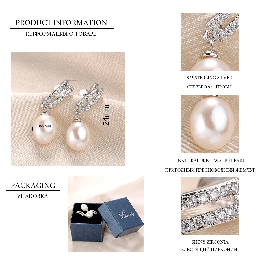 Luxury Fashion AAA Zircon Silver 925 Drop Earrings For Women Black Real Natural Freshwater Pearl Jewelry Wedding Earring | Украшения и