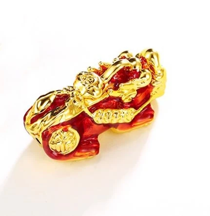 dark red charm OMHXFC товары по оптовым ценам, европейские модные обувь для мужчин и женщин; унисекс вечерние день рождения свадьба подарок Винтаж красный PIXIU 18KT золотой кулон Шарм EP64 - Цвет камня: dark red charm
