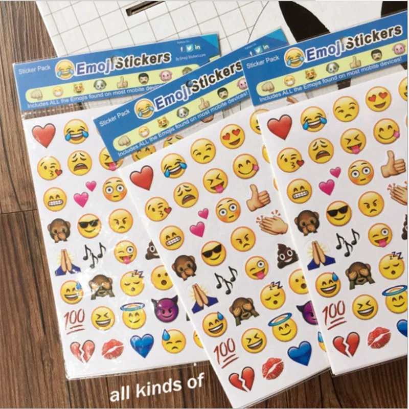4 листа (1 лист = 48 наклейки) милые высечки emoji улыбка Стикеры для Тетрадь сообщение