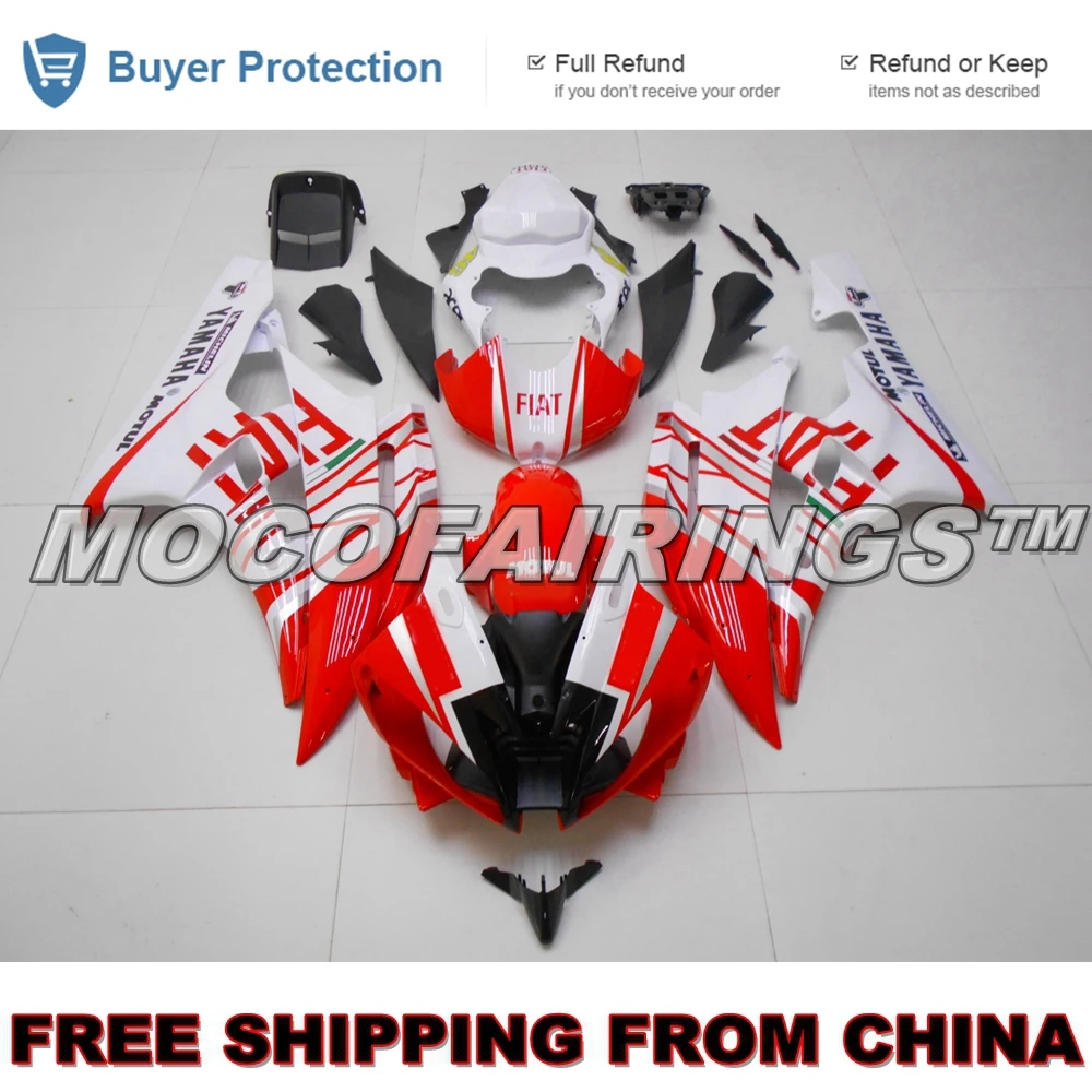 

Injection ABS Plastic Fairing Kit For Yamaha YZF R6 2006 2007 RED WHITE YELLOW YZF-R6 06 07 Body Work