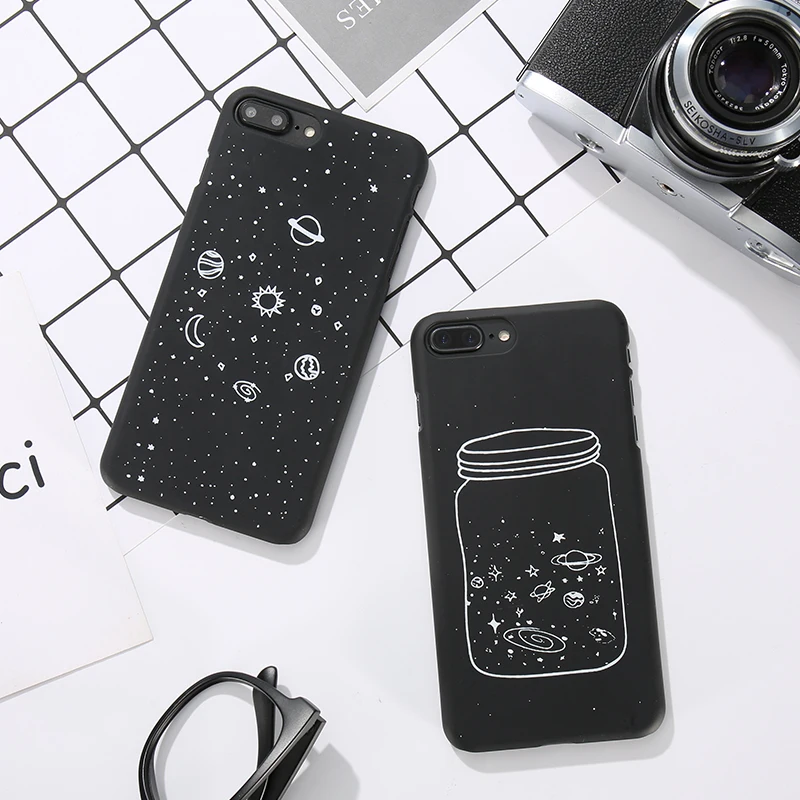 KISSCASE Space Patterned Case For iPhone 5s 6s 7 8 xr Xs max Phone Cases XS Couples Ultra Thin Hard PC Cover Capa |