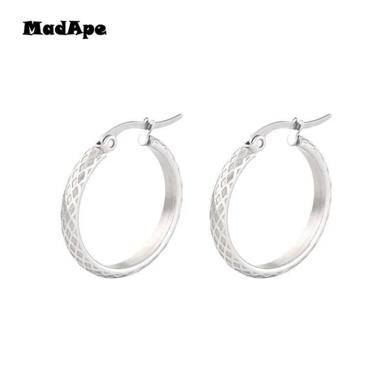 MadApe 2019 новые антиаллергические титановые серьги-кольца из нержавеющей стали
