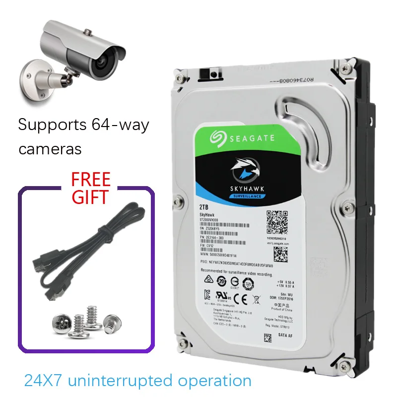 Жесткий диск Seagate Skyhawk для системы видеонаблюдения 3 5 дюйма SATA III |