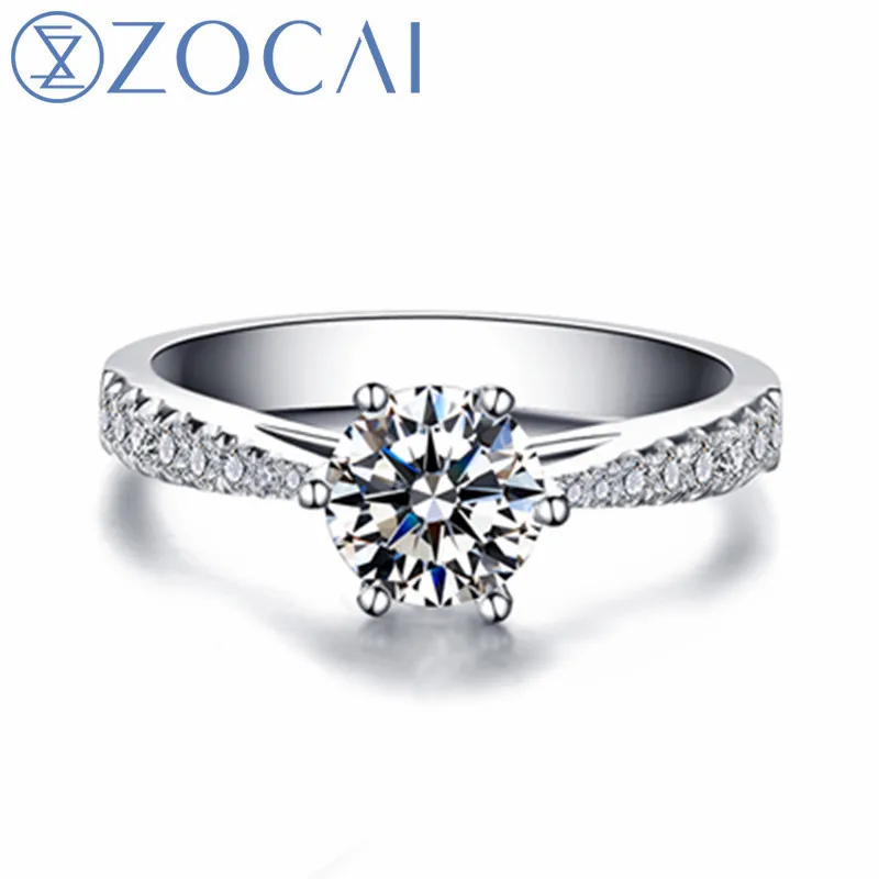 

ZOCAI True Love Crown 0.30 ct certified F-G Color Diamond 18K White gold (Au750) Diamond Engagement Ring W04676