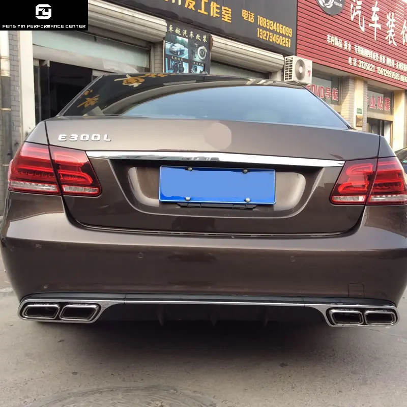 W212 E300 PP Диффузор заднего бампера с выхлопными наконечниками для Mercedes benz W212 E260 E300 нормальный Бампер