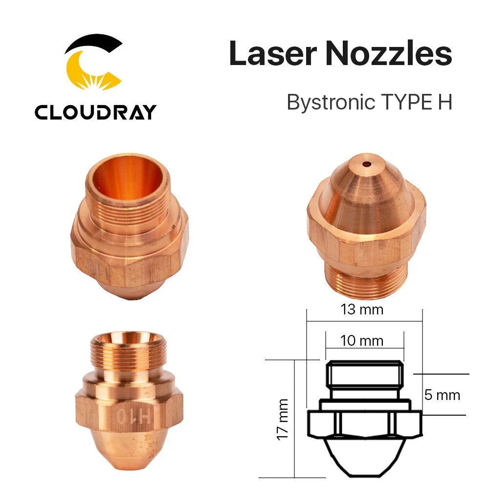 Cloudray лазерные насадки слой диам. 28 мм Калибр 1,0-3,0 для OEM Bystronic волоконная Лазерная режущая головка 10 шт./лот