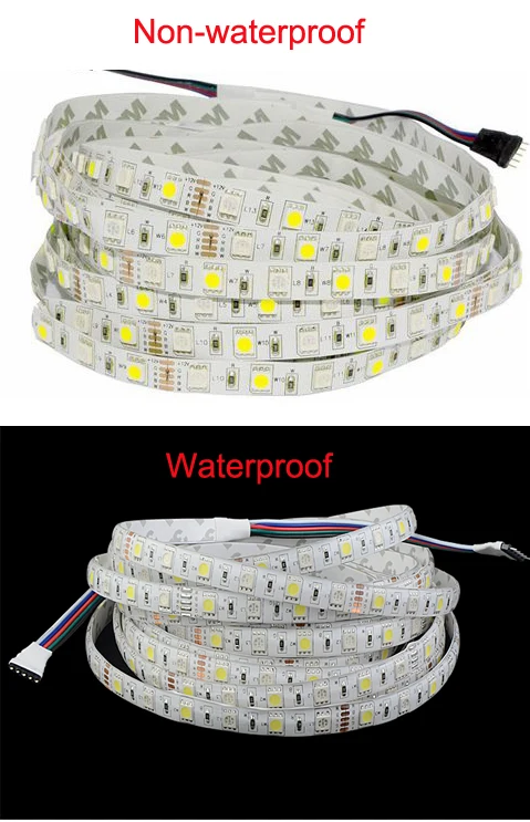 

100m/lot RGBW/RGBWW LED Strip Light Waterproof DC12V SMD5050 5M/roll IP65 60Leds/M RGB+White/Warm White LED Flexible Tape Light