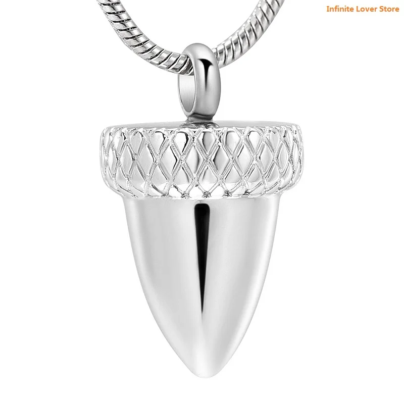 

IJD9933 Gold Stainless Steel Acorn Keepsake Cremation Pendant,Wholesale Funeral Jewelry for Human Ashes